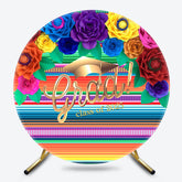 Colored Stripe Grad Round Backdrop For Party Decoration